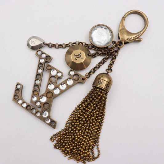 LOUIS VUITTON bijou sack calypse key holder M65724 metal rhinestone vintage gold LV logo