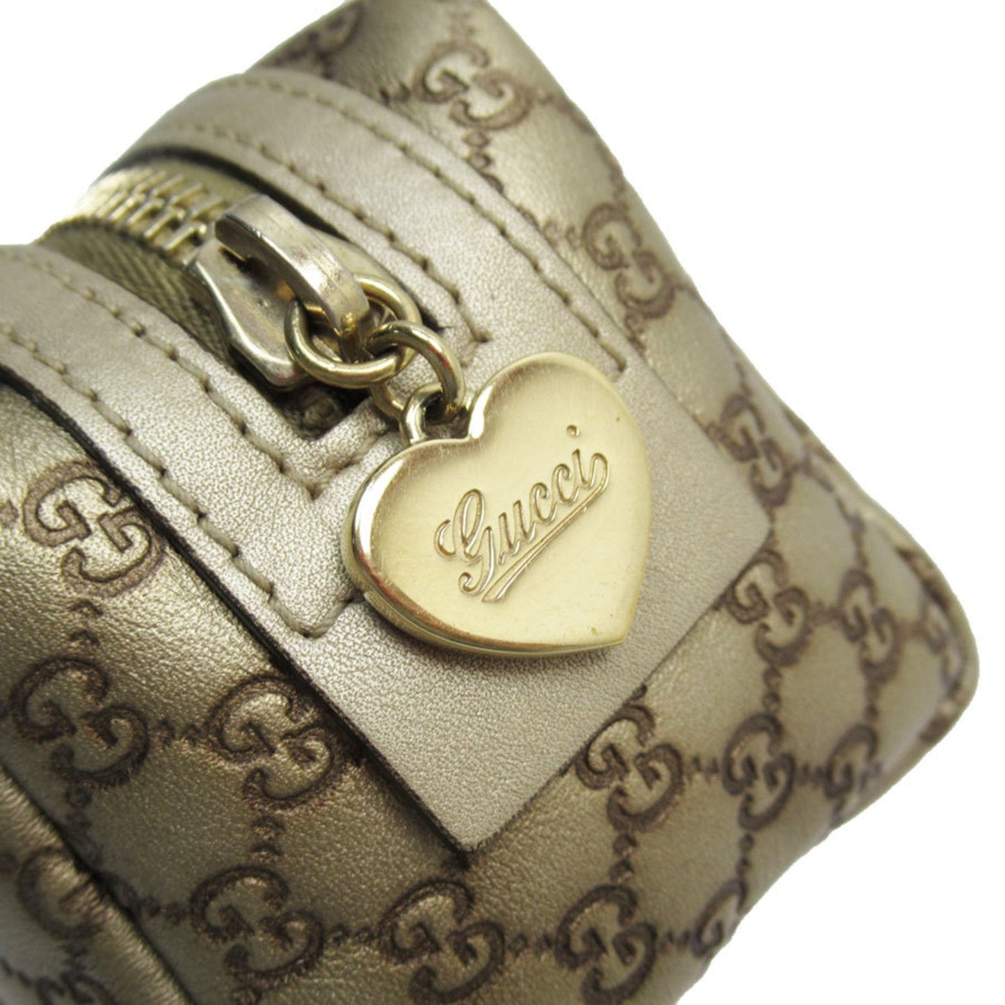 Gucci Brown Gold Leather Pouch