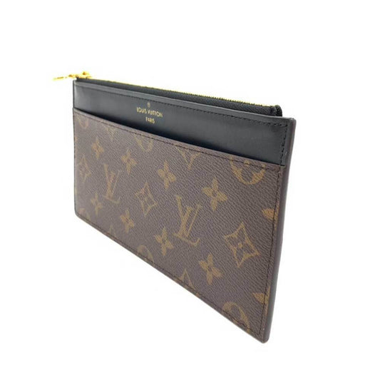 LOUIS VUITTON Wallet Perth Brown x Black Long Card Holder Square Ladies Monogram Leather M80348 LOUISVUITTON