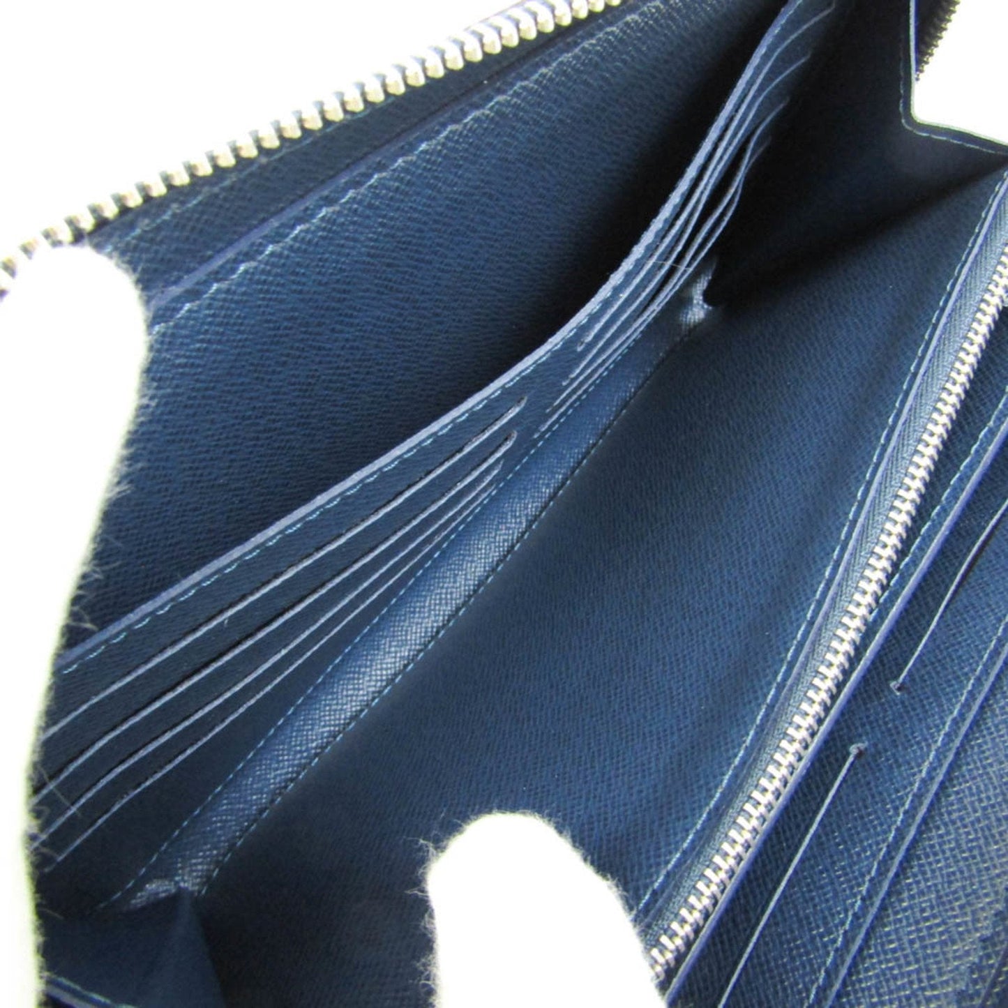 LOUIS VUITTON Taiga Zippy XL M42098 Men's Taiga Leather Long Wallet [bi-fold] Ocean