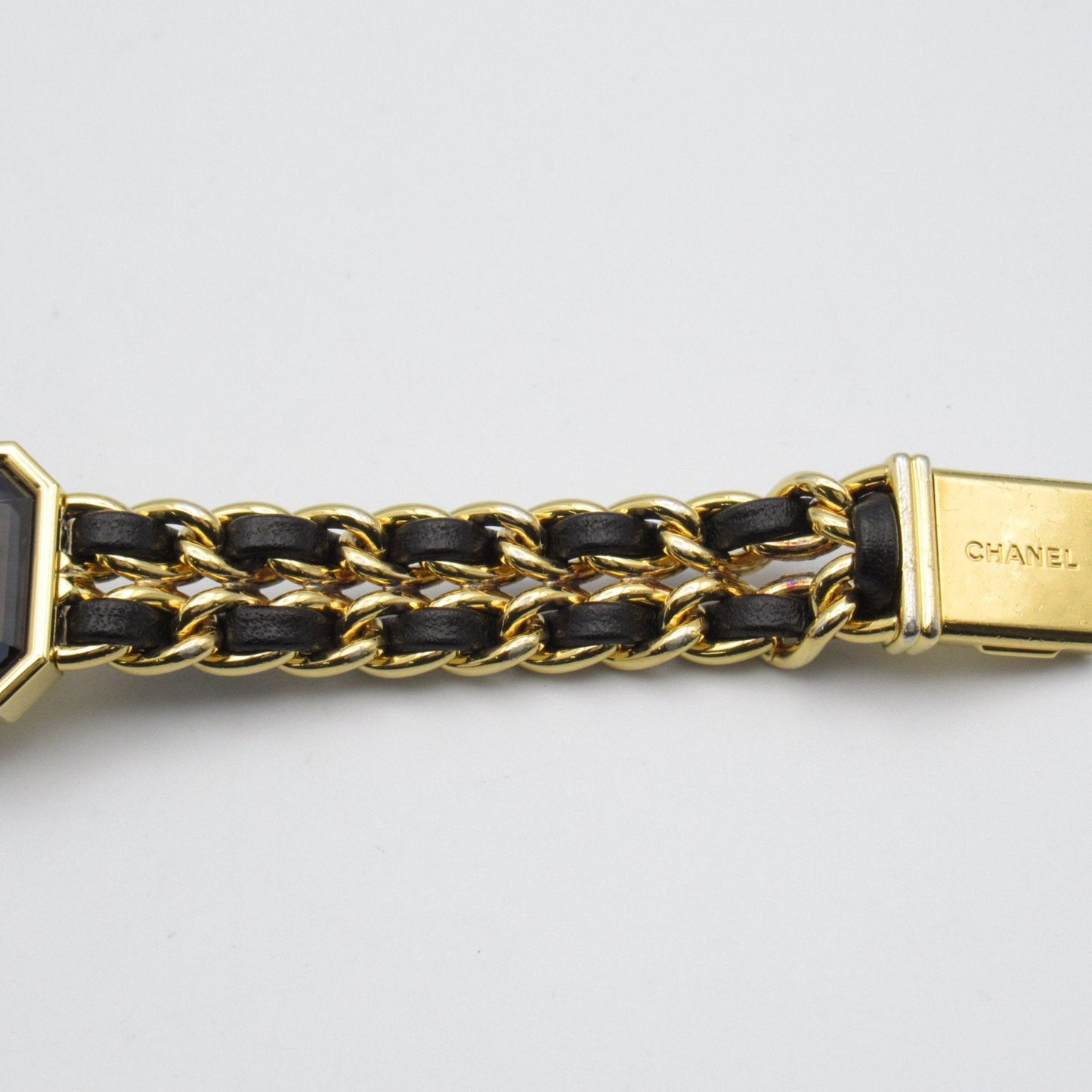 CHANEL Premiere L Wrist Watch H0001 Quartz Black Gold Plated Leather belt H0001