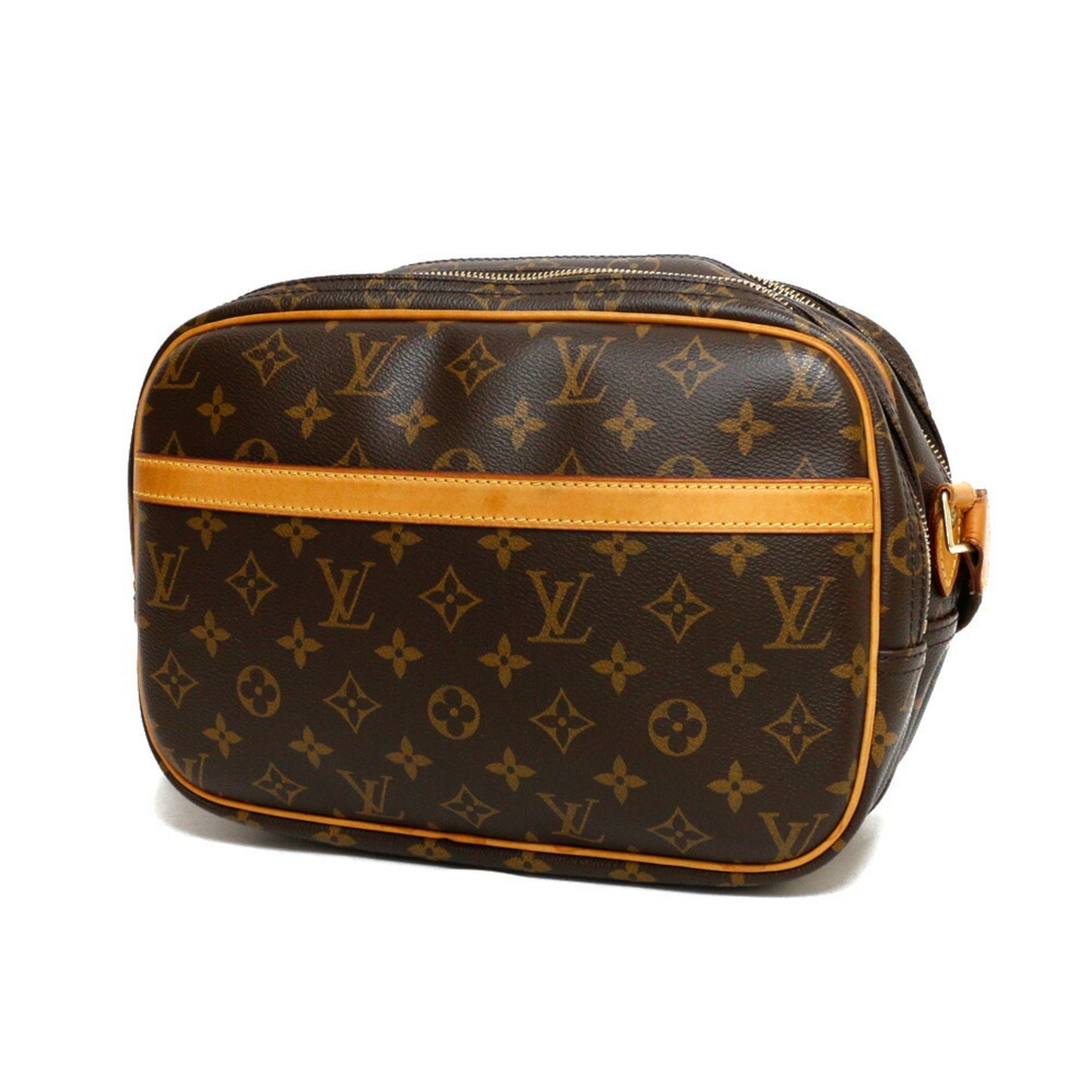 LOUIS VUITTON Shoulder Bag Monogram Reporter PM Brown Women's Leather