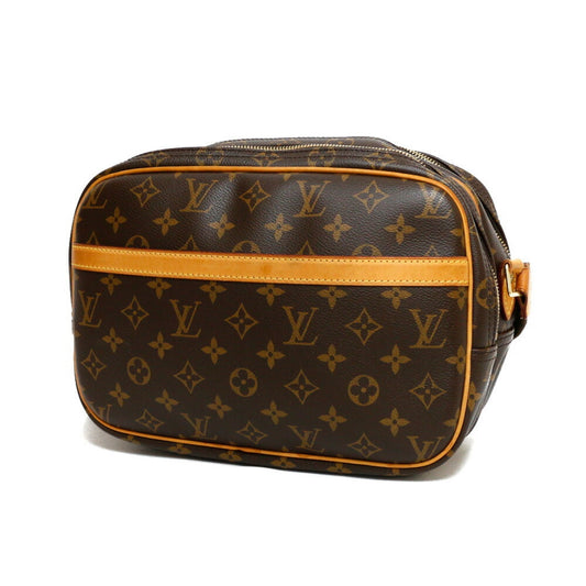 LOUIS VUITTON Shoulder Bag Monogram Reporter PM Brown Women's Leather