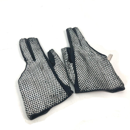 Chanel Glove Mesh gloves Black Silver