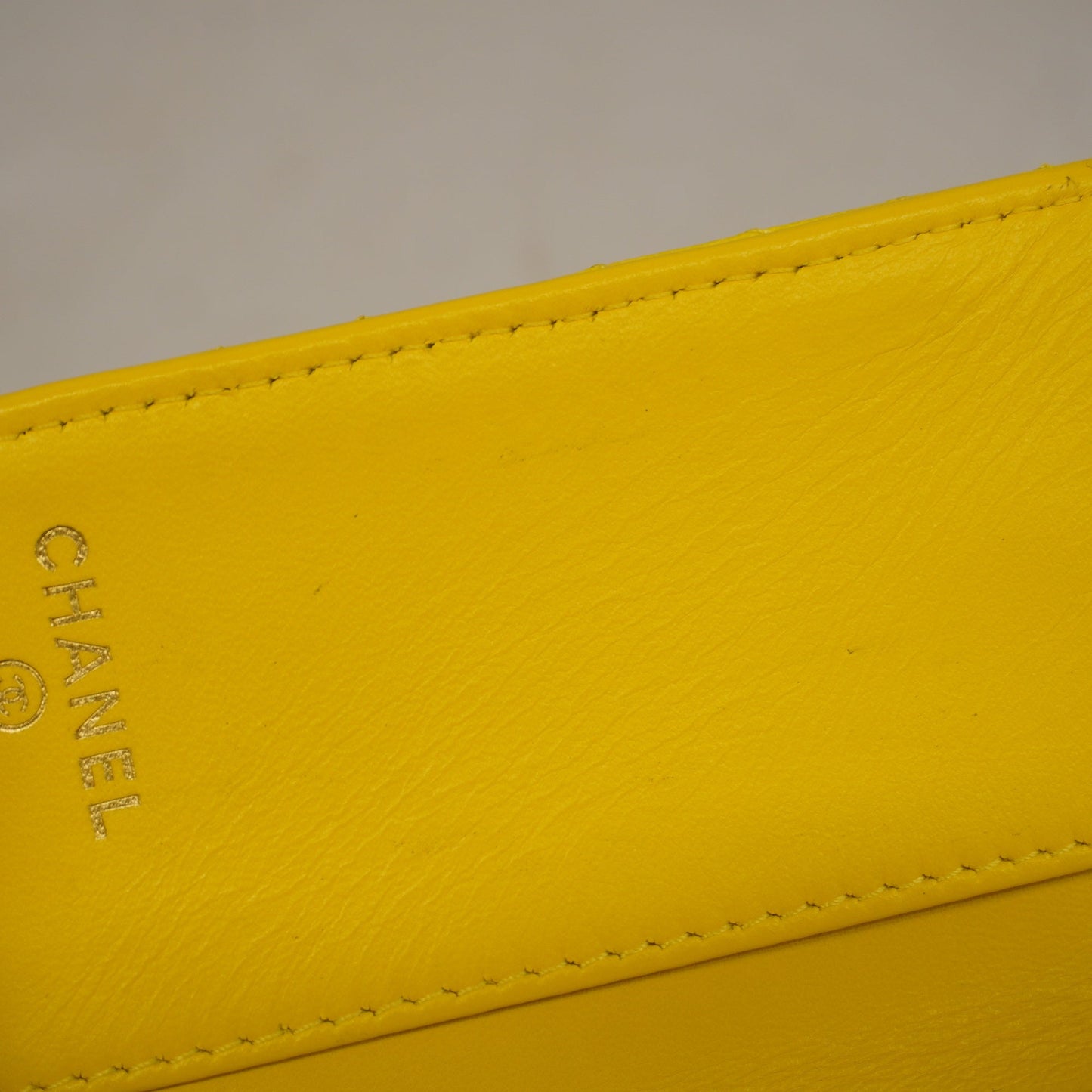 ChanelAuth  Boy  Tri-fold Wallet Boy  V Stitch Gold Hardware Women's