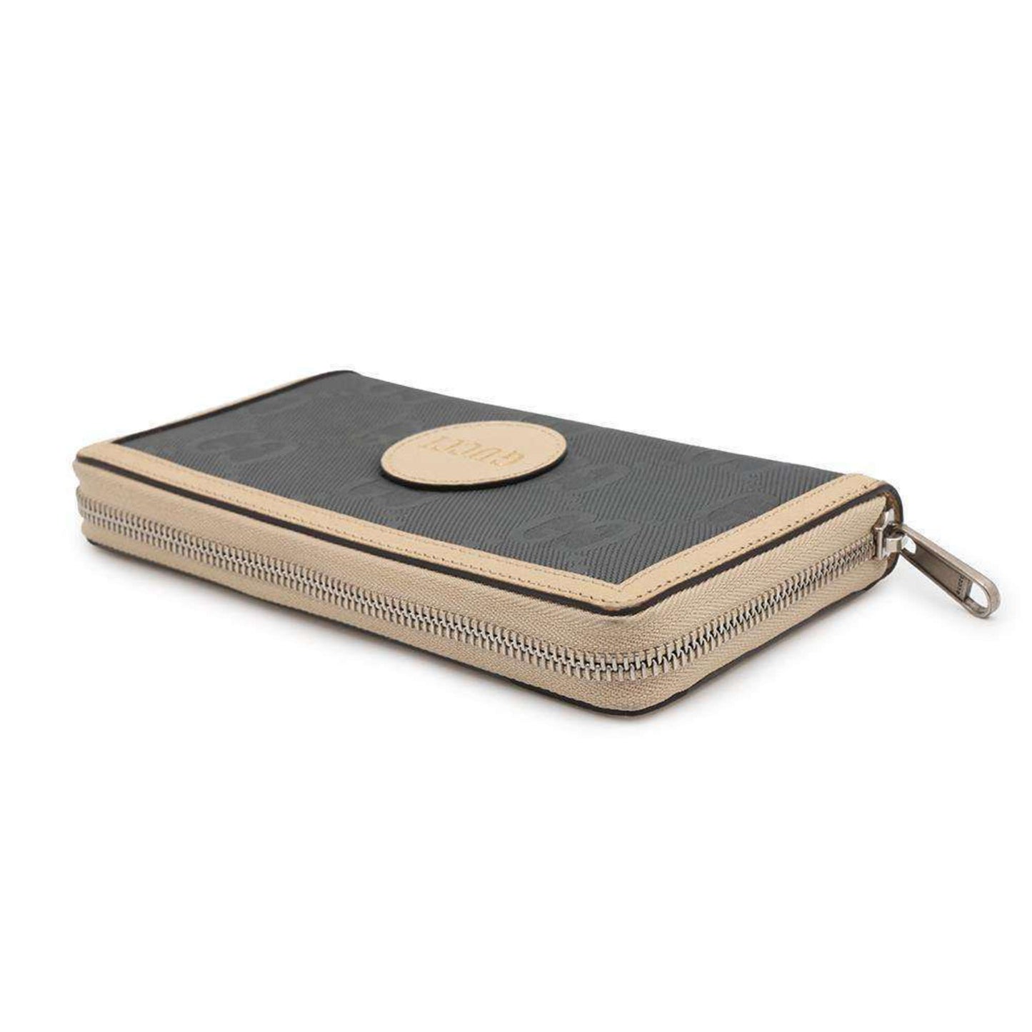 Gucci Gray Nylon Leather Long Wallet (Bi-Fold)