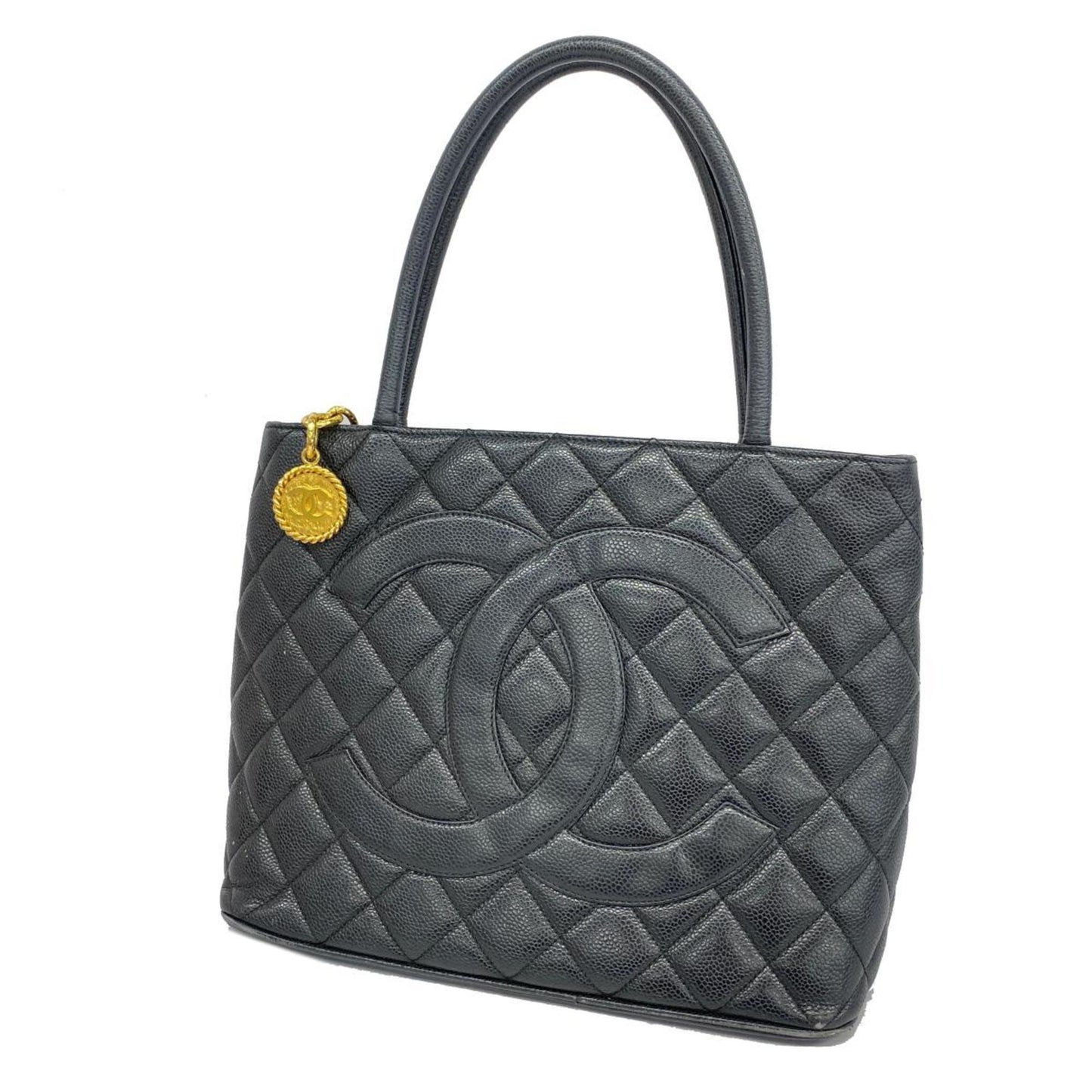 Chanel Tote Bag Reproduction Caviar Skin Black Women's