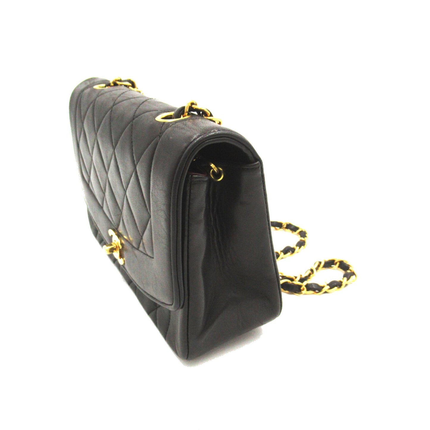 CHANEL Matelasse Diana ChainShoulder Black Lambskin (sheep leather)