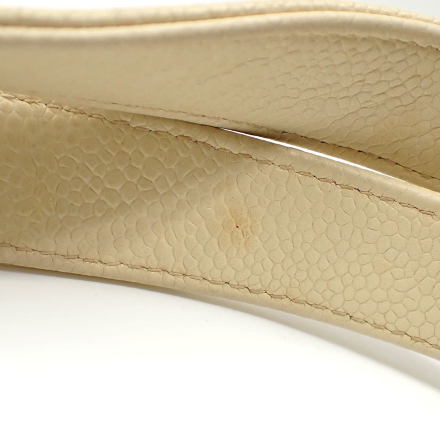 Chanel Tote Bag Matelasse Women's Ivory Caviar Skin Coco Mark Leather