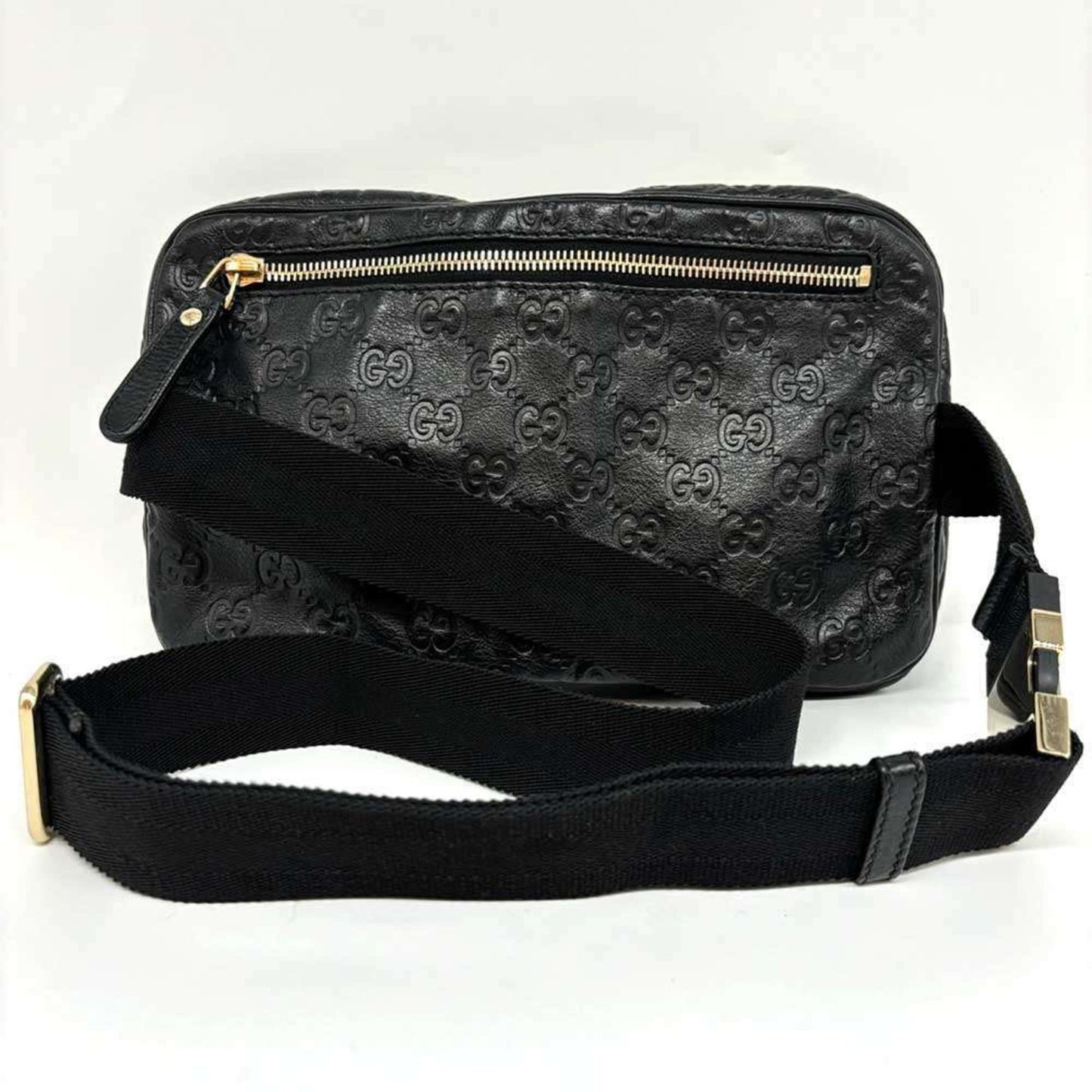 Gucci Black Leather Pouch Sling Bag