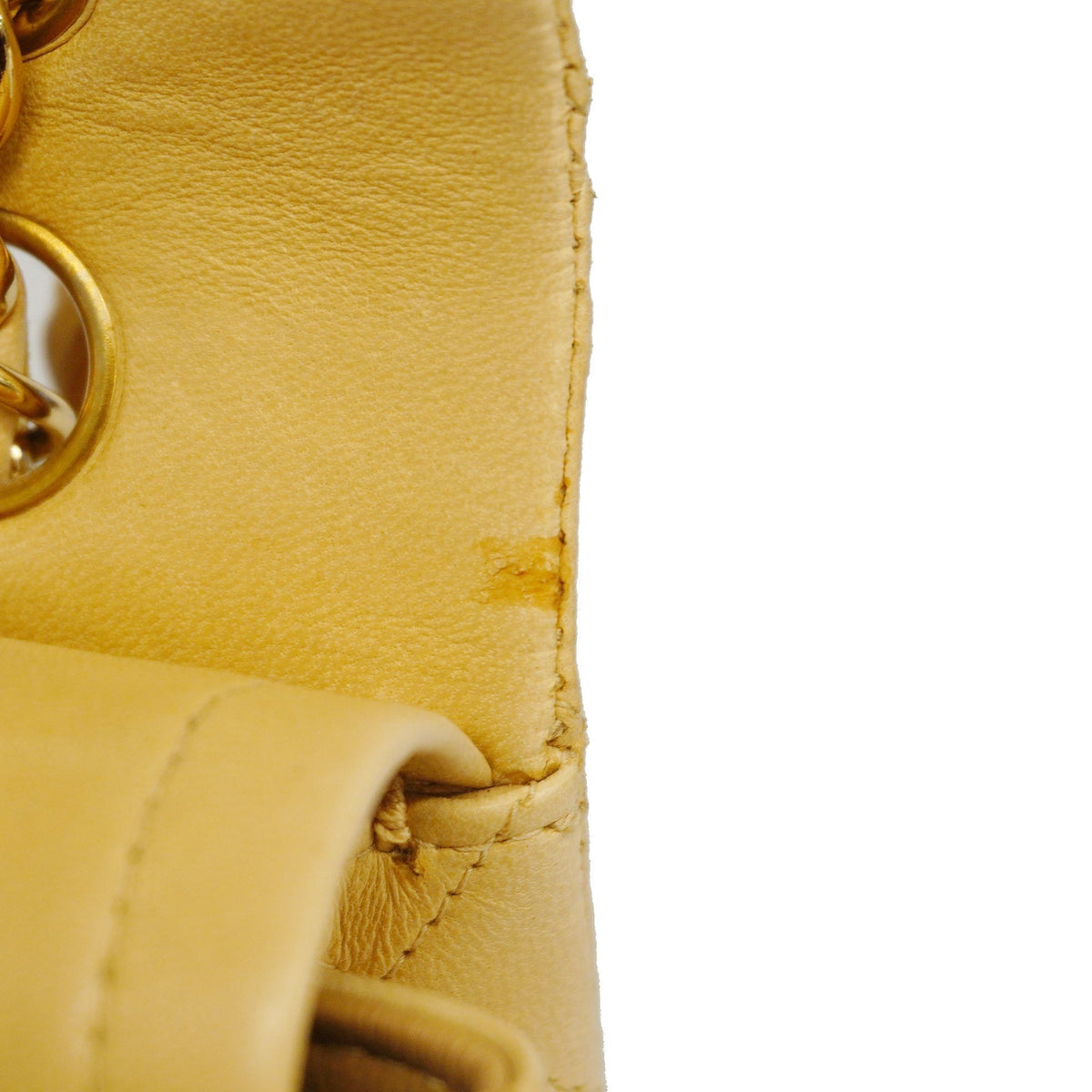 ChanelAuth  Matelasse W Flap W Chain Lambskin Women's Leather Shoulder Bag Beige