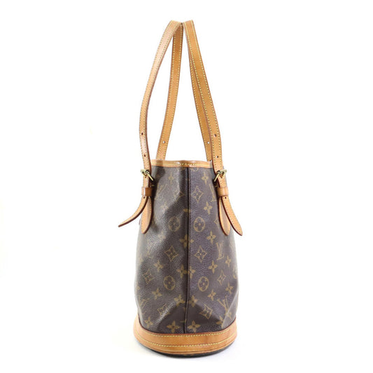 LOUIS VUITTON Handbag Monogram Bucket PM Canvas Brown Women's M42238