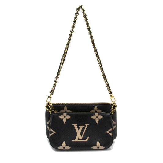 LOUIS VUITTON Multi Pochette Accessoires Black Monogram empreinte leather M45777