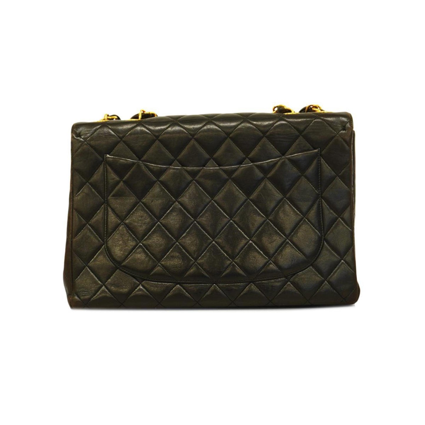 Chanel Shoulder Bag Deca Matelasse W Chain Lambskin Black Women's