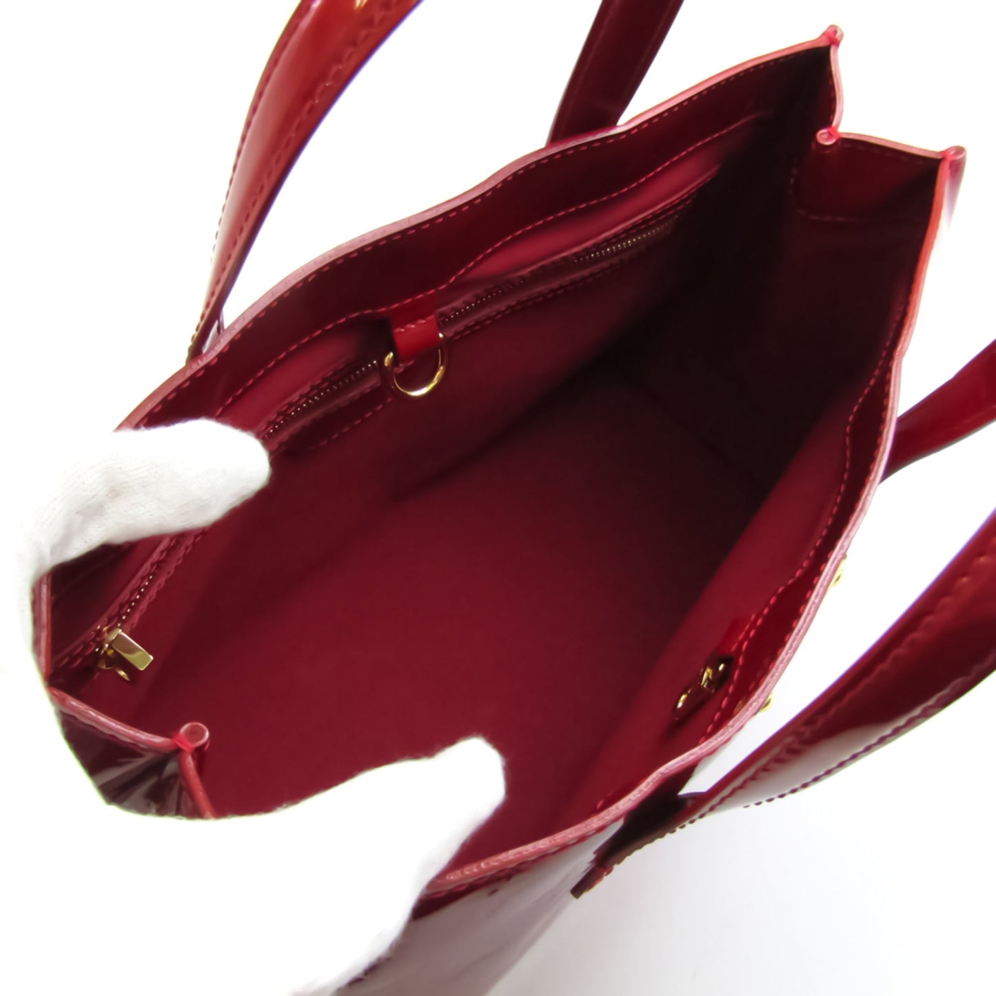 Louis Vuitton Monogram Vernis Wilshire PM M93642 Women's Handbag Pomme D'amour