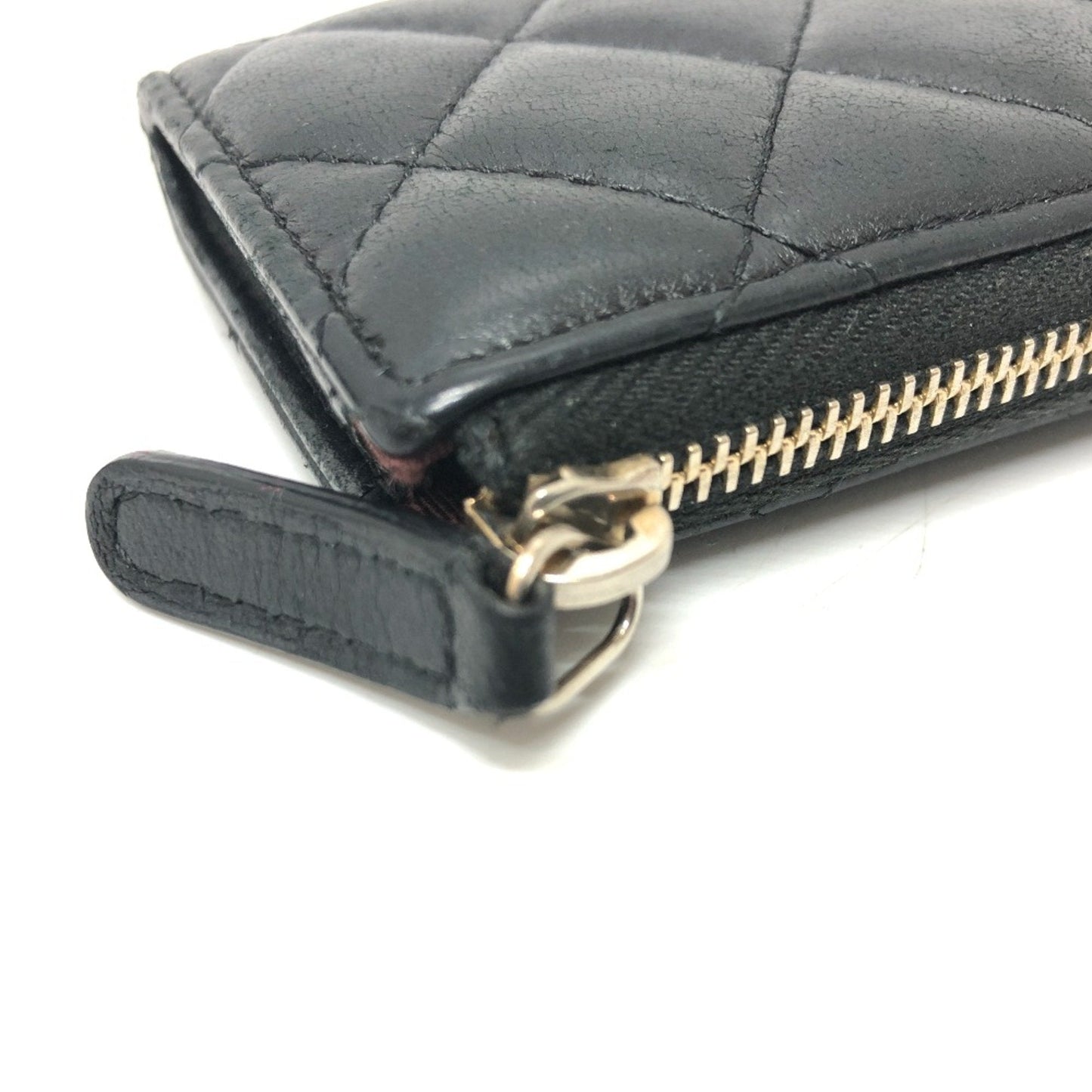 Chanel L-shaped Coin Compartment coin purse wallet coin compartment coin purse Black GoldHardware