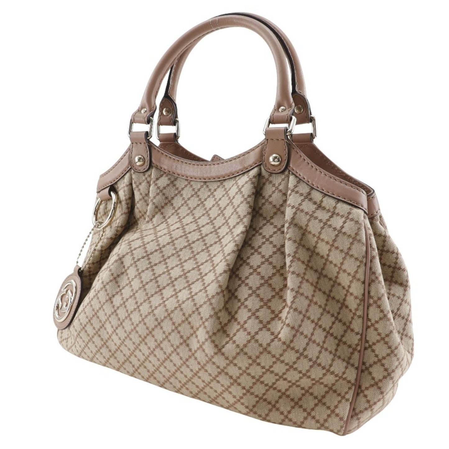 Gucci Beige Pink Canvas Handbag