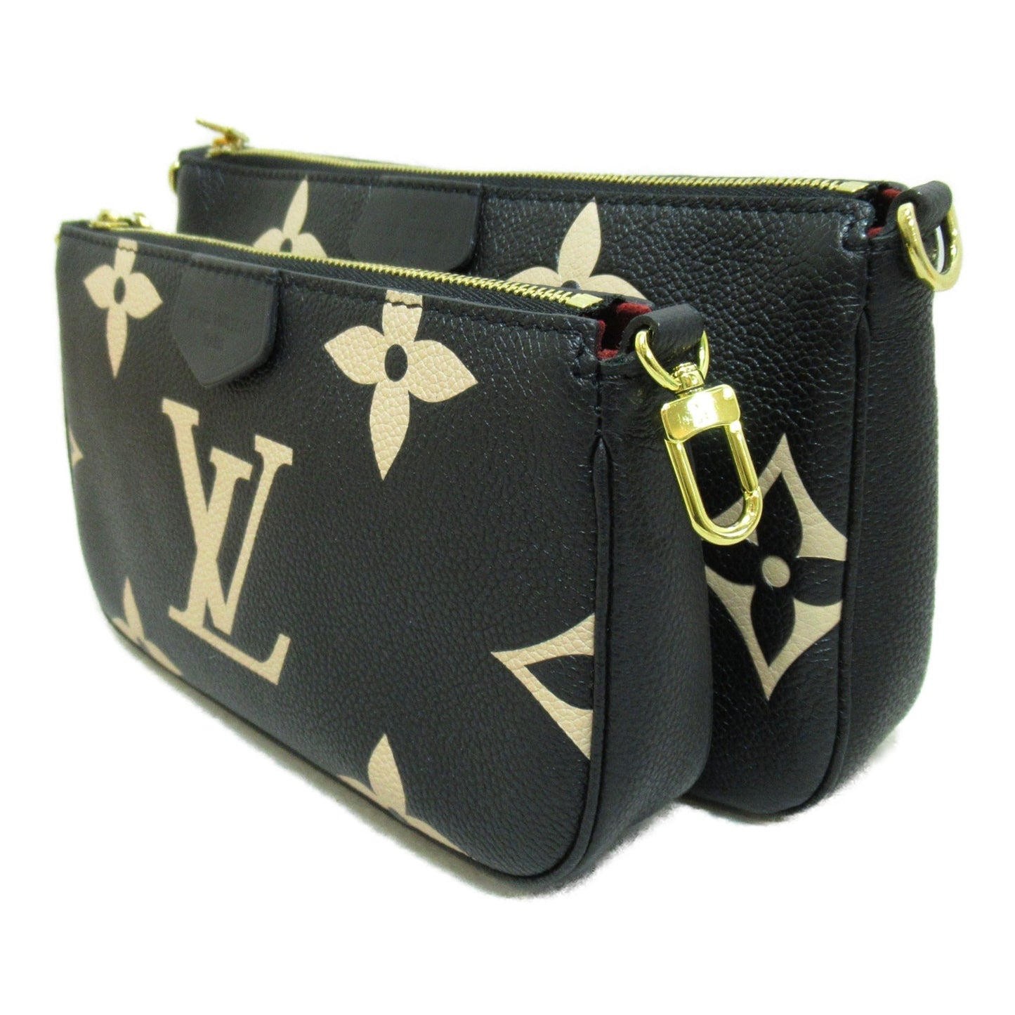 LOUIS VUITTON Multi Pochette Accessoires Black Monogram empreinte leather M45777