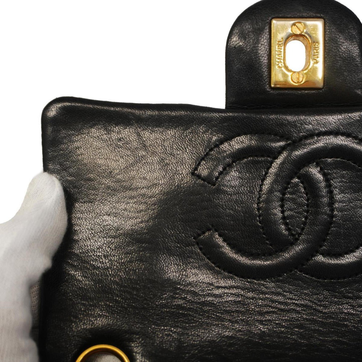 Chanel Shoulder Bag Matelasse Chain Lambskin Black Women's