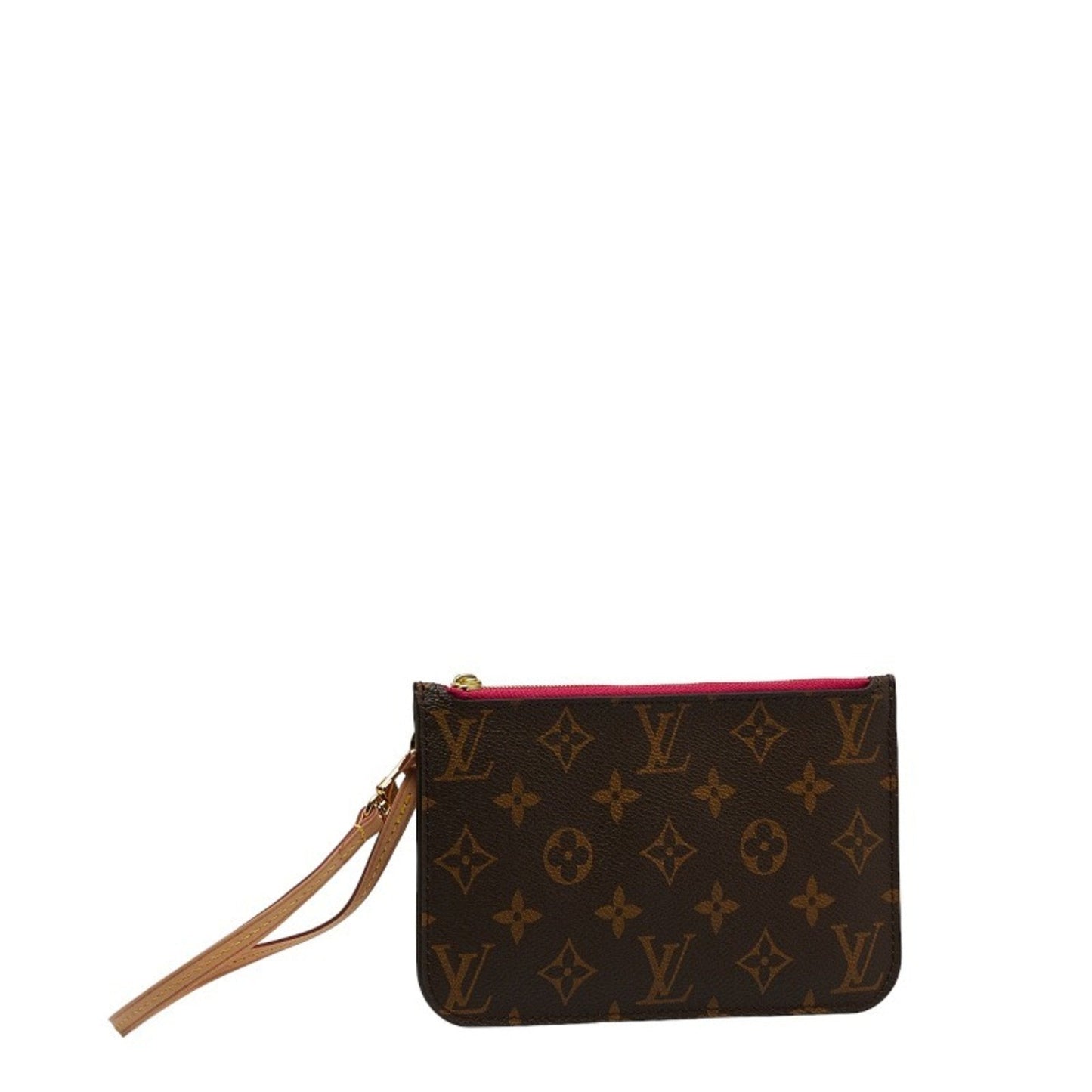 LOUIS VUITTON Monogram Neverfull Attached Pouch Brown Leather Ladies