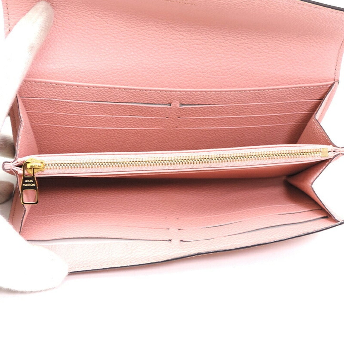 LOUIS VUITTON Portefeuille Sarah Women's Long Wallet M64082 Monogram Empreinte Rose Poudre/Pink