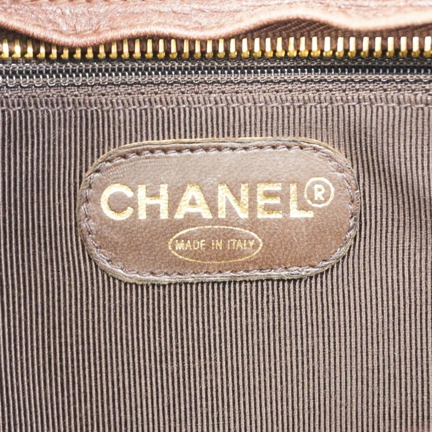 Chanel Shoulder Bag Triple Coco Chain Caviar Skin Brown Women's