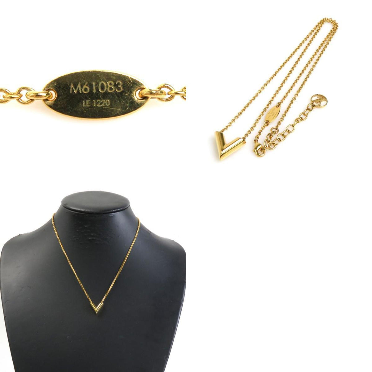 LOUIS VUITTON Necklace Essential V Metal Gold Unisex M61083