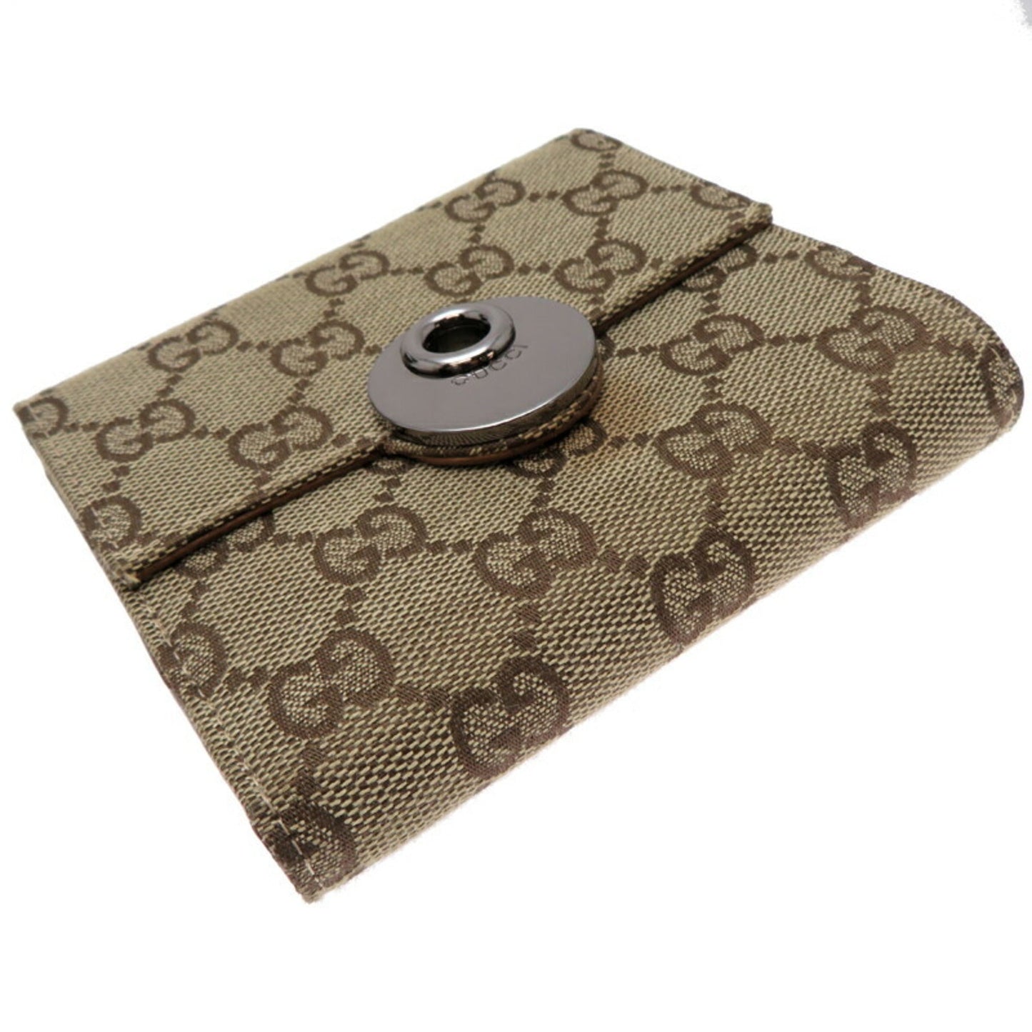 Gucci Brown Gg Canvas Leather Wallet (Bi-Fold)