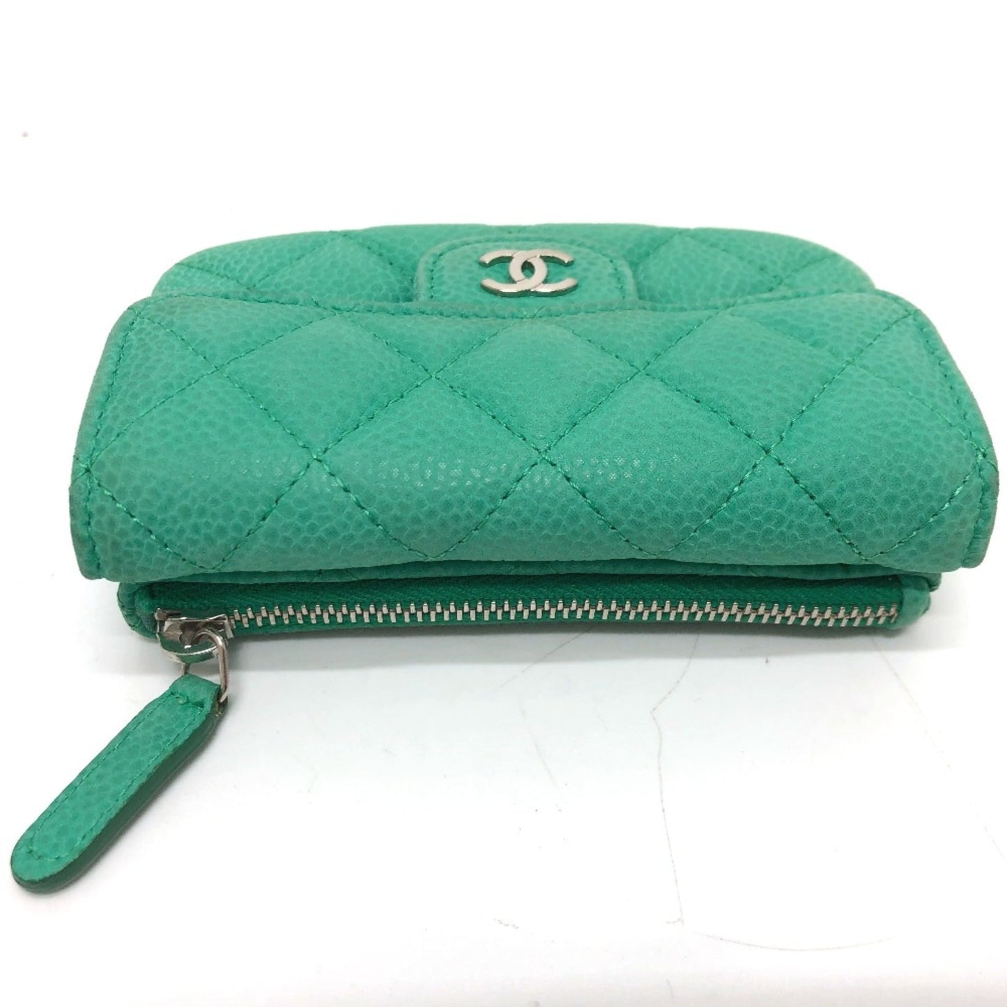 Chanel CC Mark CC Wallet coin purse Green SilverHardware