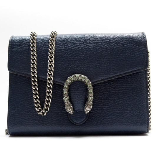 Gucci Navy Leather Coin Purse/Coin Case ()