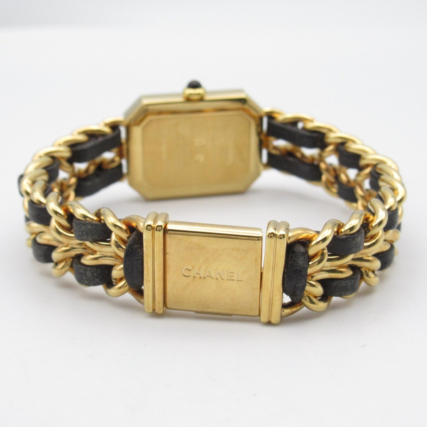 CHANEL Premiere L Wrist Watch H0001 Quartz Black Gold Plated Leather belt H0001