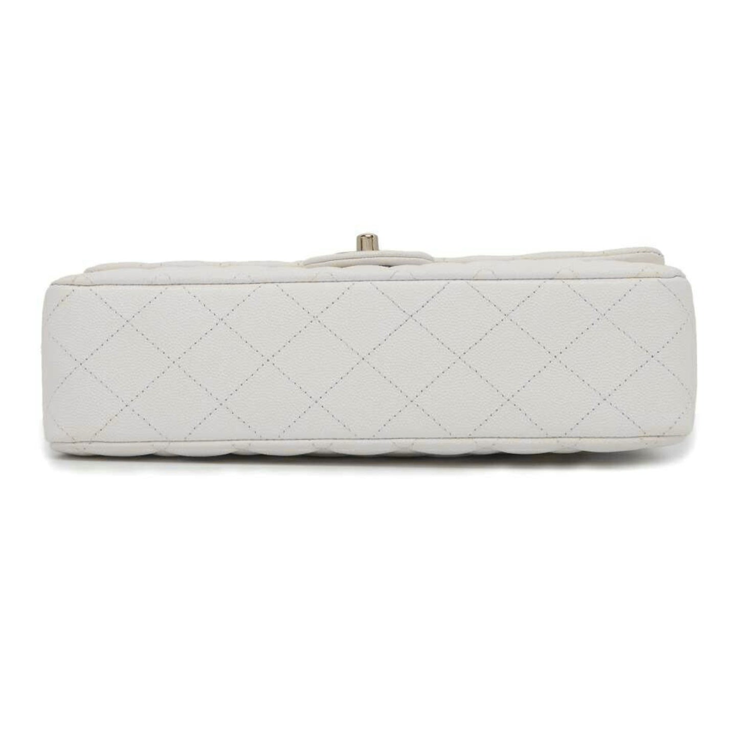 Chanel Chain Shoulder Bag Matelasse 25 Coco Mark Caviar Skin Double A01112 White