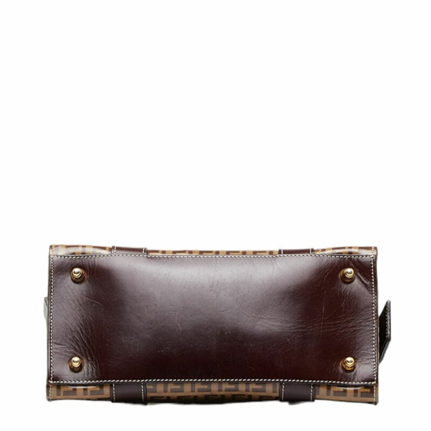FENDI Zucchino handbag beige brown PVC leather ladies