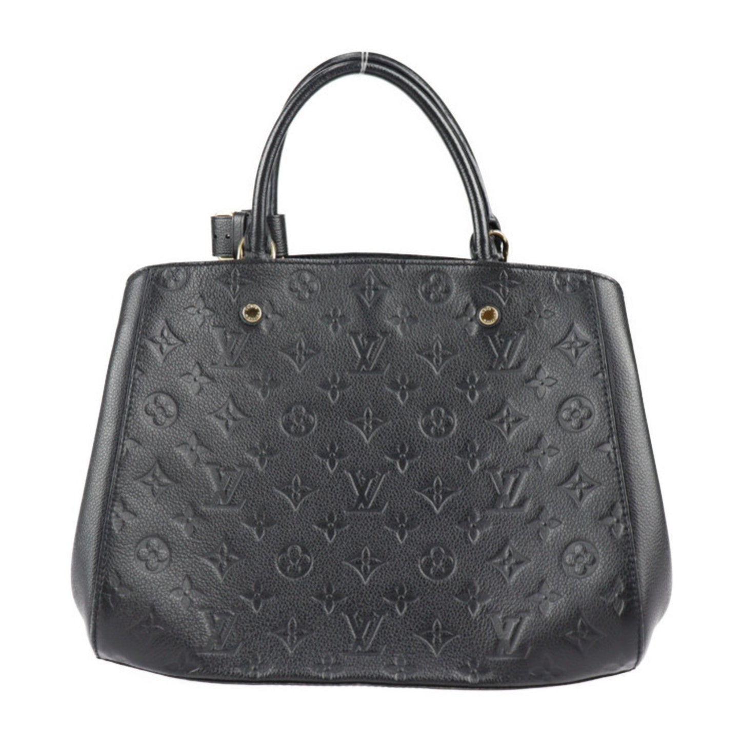 LOUIS VUITTON Montaigne BB Handbag M41053 Monogram Implant Black 2WAY Shoulder Bag Gold Hardware