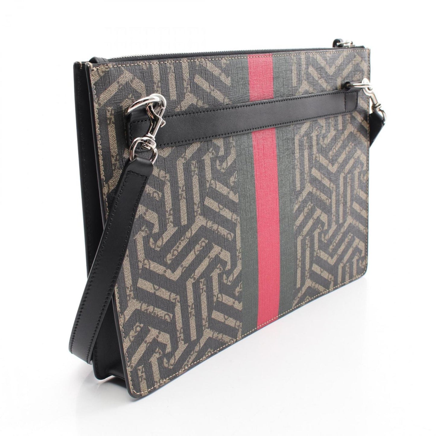 Gucci Beige Multi-Color Coated Canvas Leather Shoulder Bag