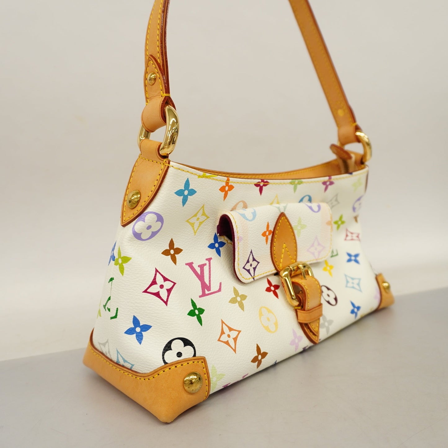 LOUIS VUITTONAuth  Monogram Multicolore Eliza Shoulder Bag Blanc