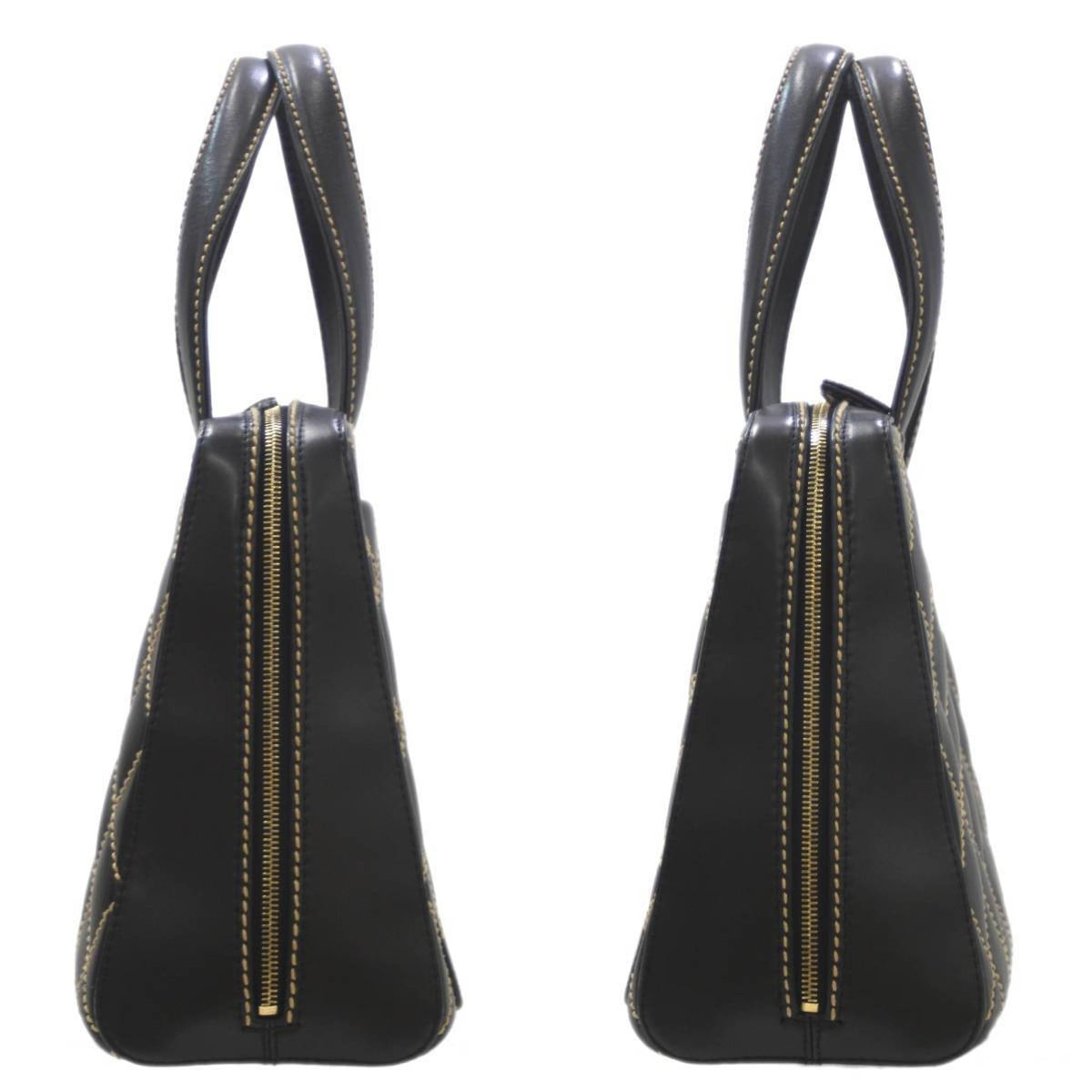 Chanel Wild Stitch Coco Mark HandBag Leather Black 7687325