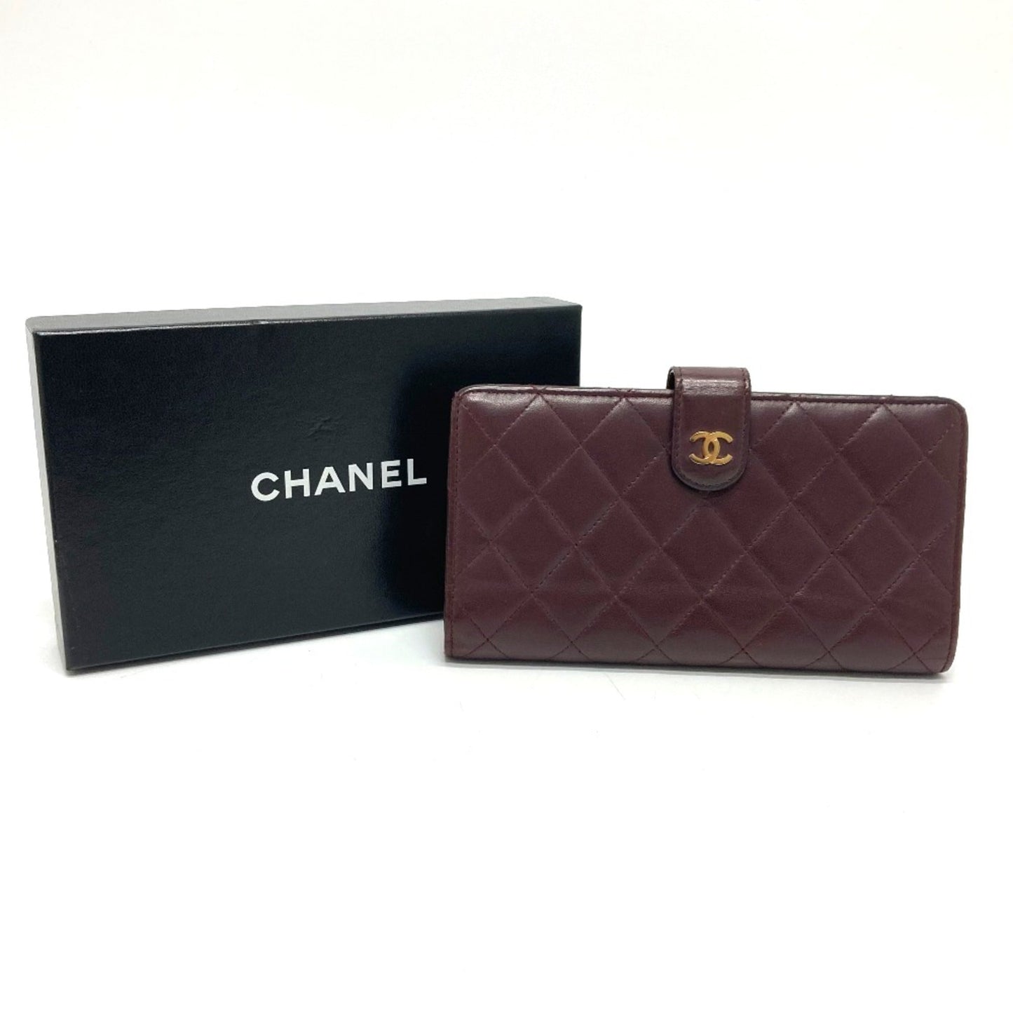 Chanel CC Mark Long wallet Long Wallet Bordeaux