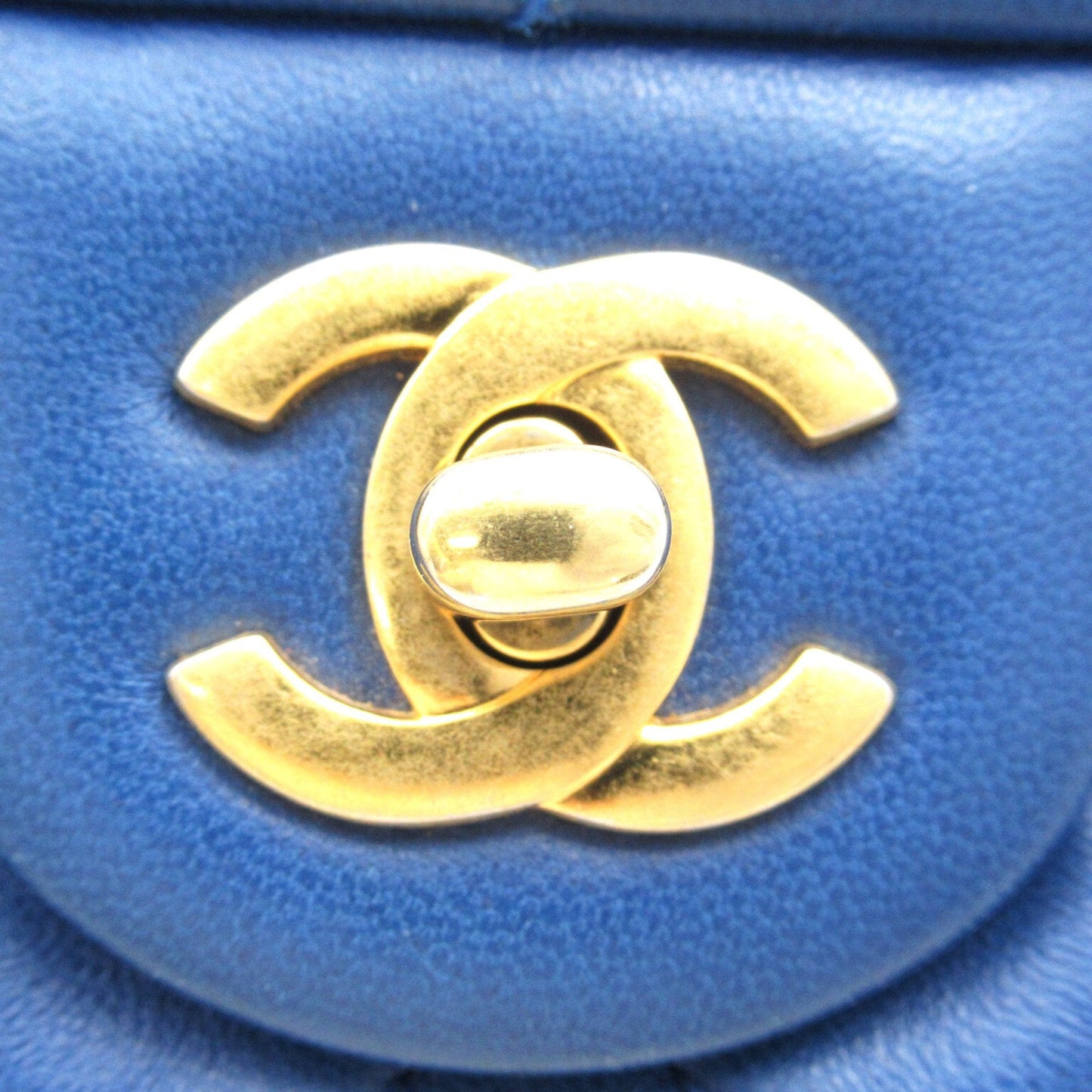 CHANEL Mini Materasse Chain Shoulder Blue Lambskin (sheep leather) AS1787