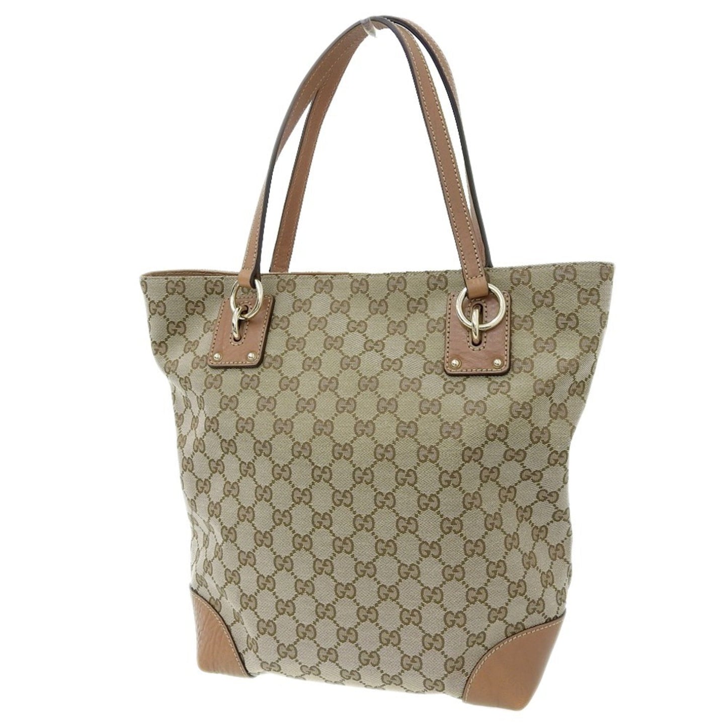 Gucci GG Canvas Handbag Tote Bag Brown 247237 213048