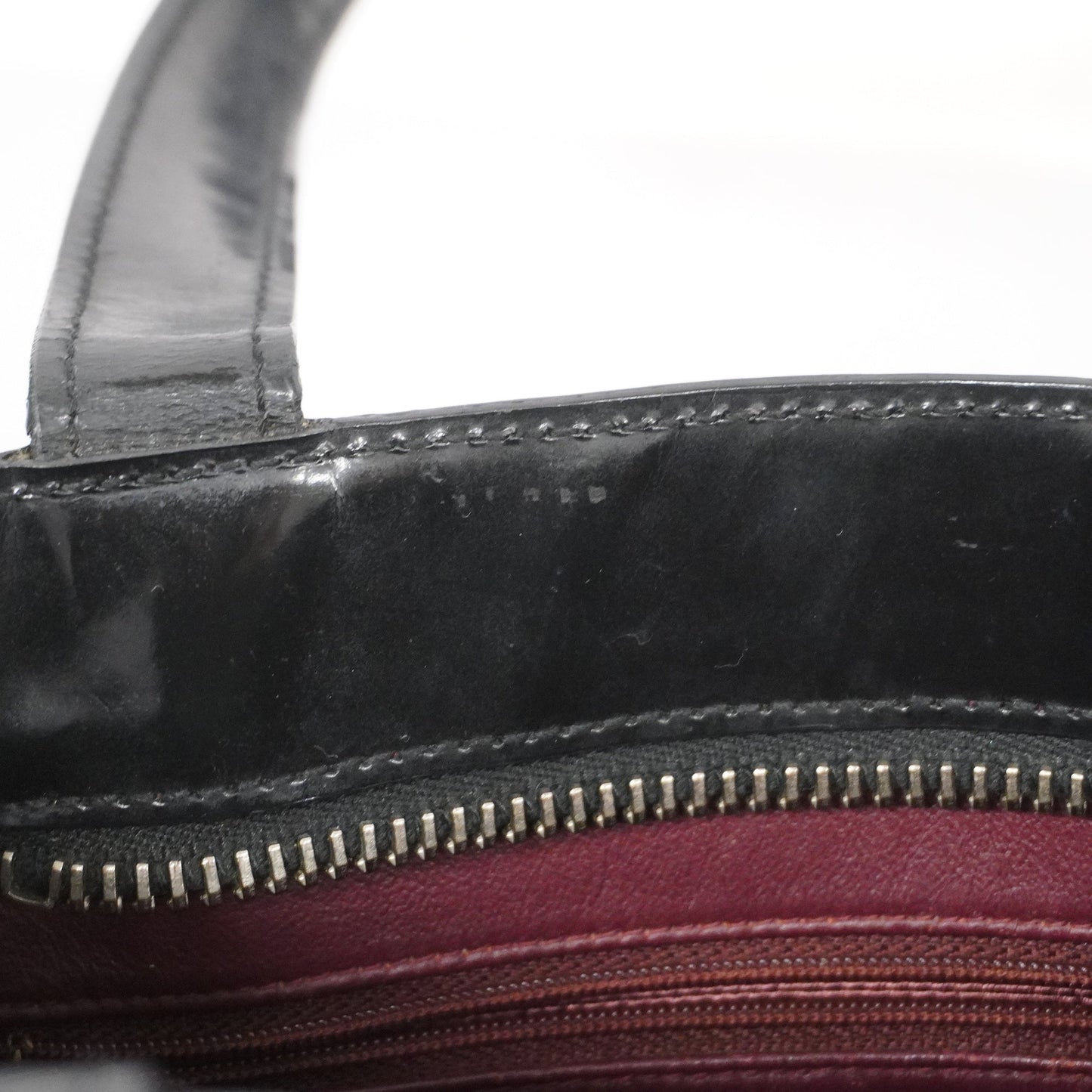 Chanel[3cc2423]Auth  Tote Bag patent leather black silver metal