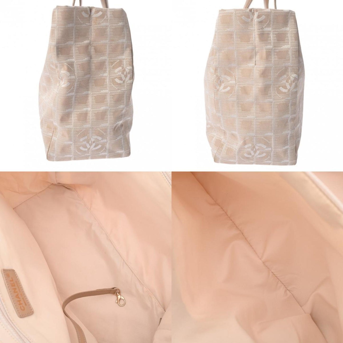 CHANEL New Travel Line Tote MM Beige A15991 Women's Nylon Handbag