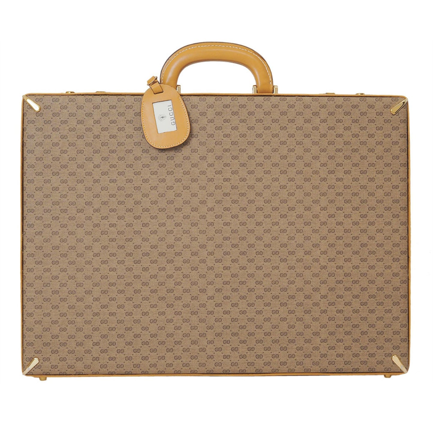 Gucci Beige Canvas Leather Attaché Case ()