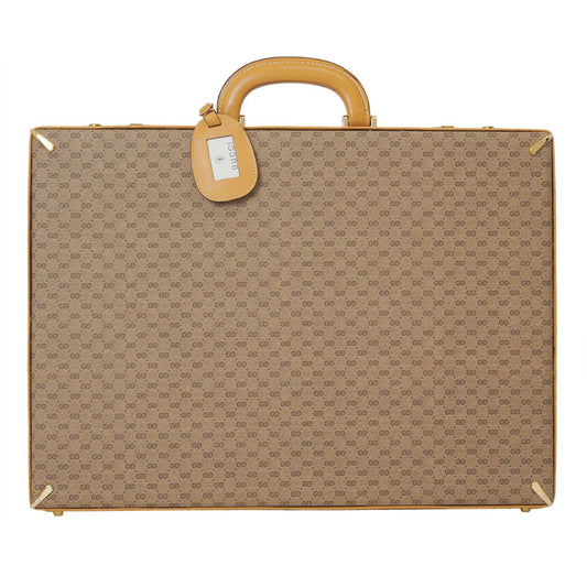 Gucci Beige Canvas Leather Attaché Case ()