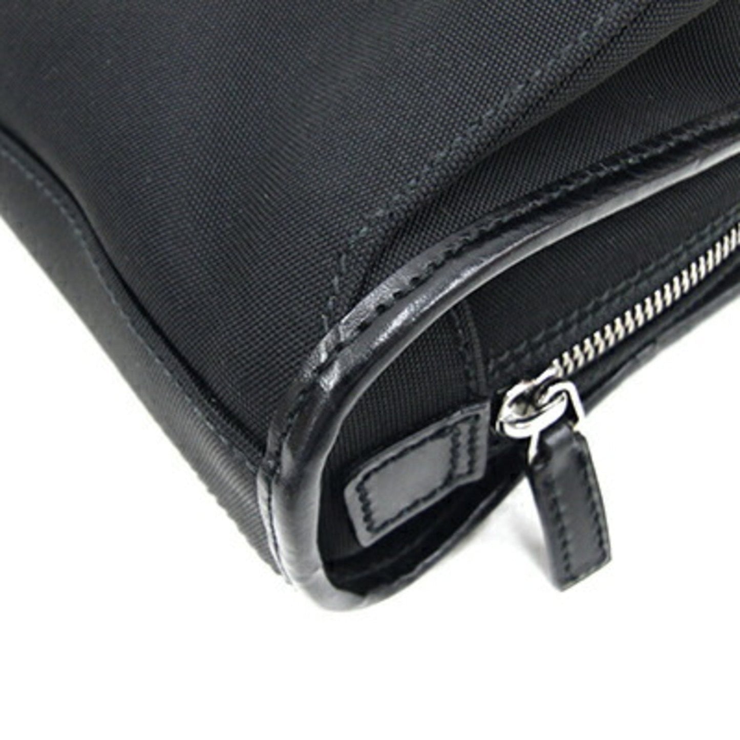 Gucci Black Nylon Canvas Leather Clutch Bag
