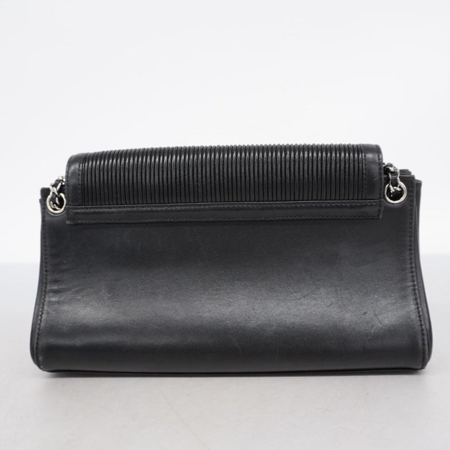 Chanel Shoulder Bag 2.55 Chain Lambskin Black Women's
