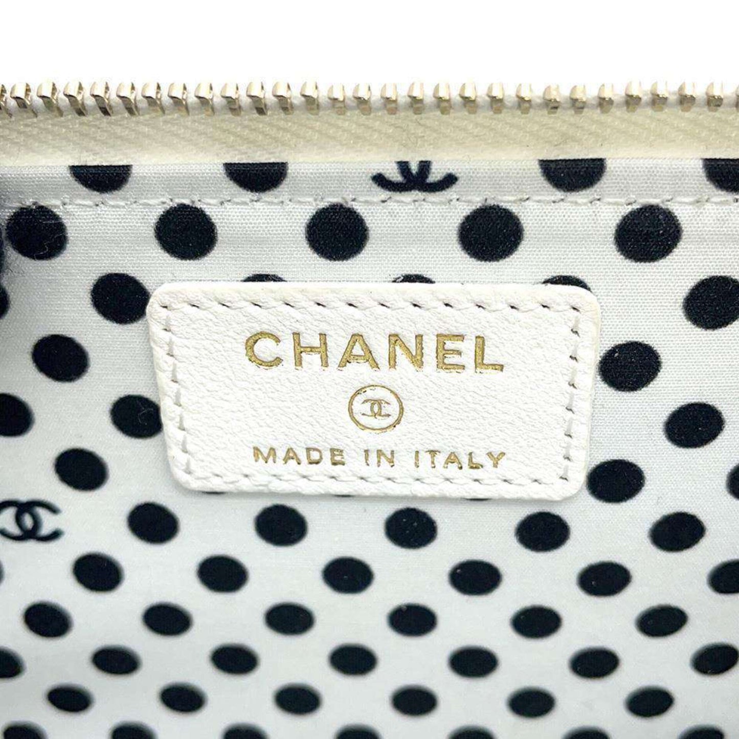Chanel Wallet/Coin Case Matelasse Coco Mark Lambskin AP3665 CHANEL Wallet Business Card Holder/Card Faux Pearl White