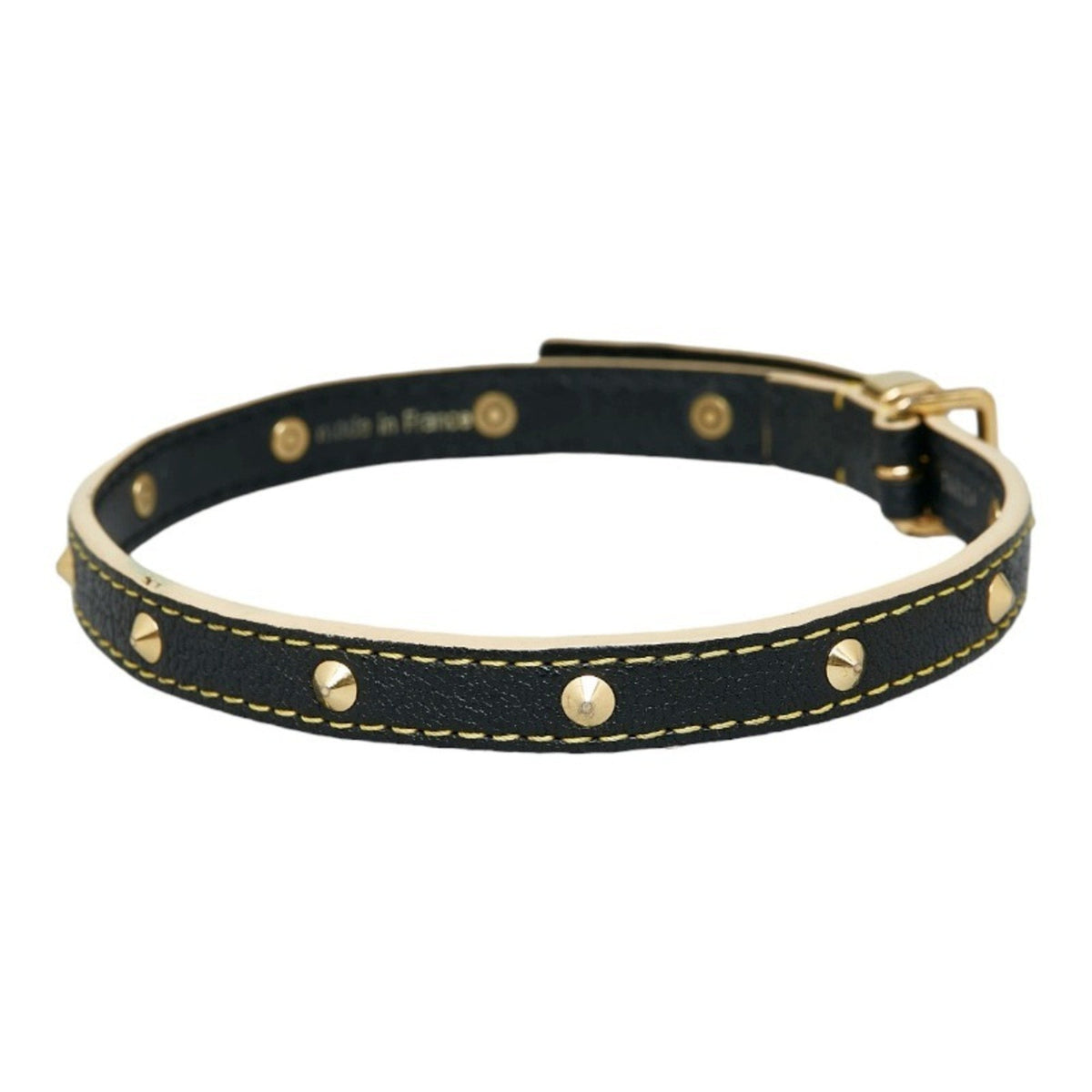 LOUIS VUITTON Suhari Bracelet Double Tour M91844 Black Leather Ladies