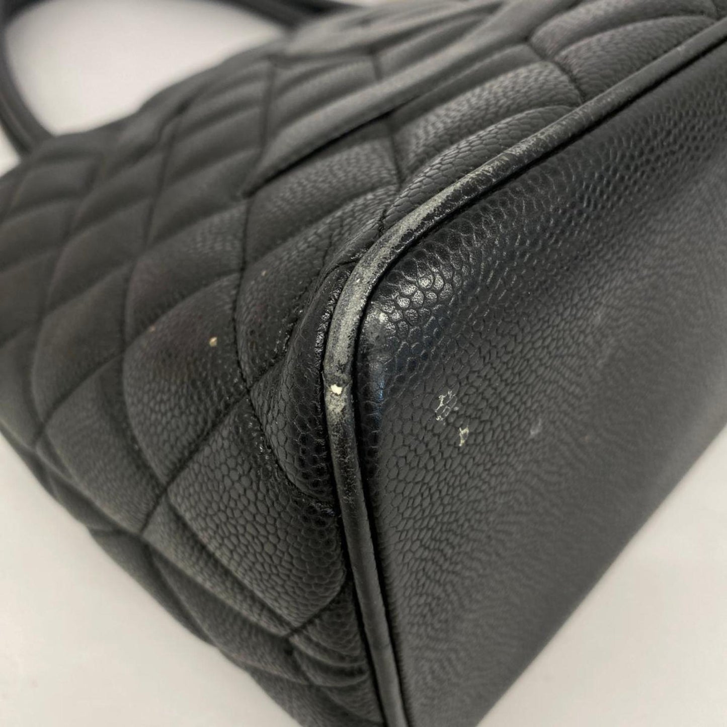 Chanel Tote Bag Reproduction Caviar Skin Black Women's