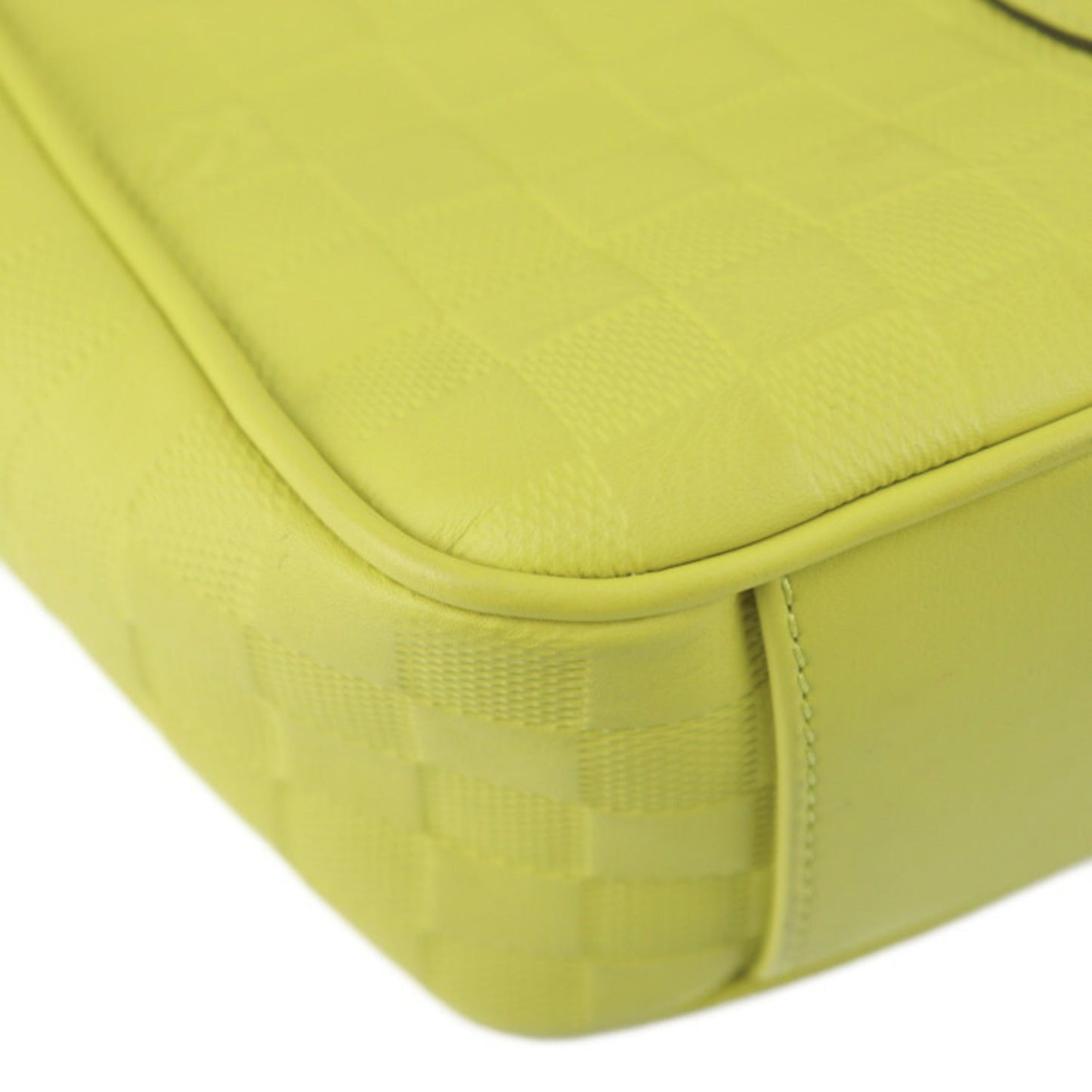 LOUIS VUITTON Tadao PM Tote Bag N41393 Damier Infini Vert Ascede Yellow Silver Hardware Handbag